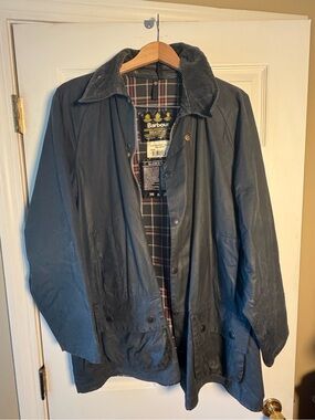 Vintage Barbour Beaufort Wax Cotton Jacket Navy C48